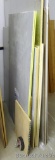 Partial sheets of drywall; 1 full sheet and partial sheets of foil faced foam sheathing; 2 sheets of