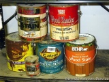 No shipping. Cabot deck stain; Cabot sanding sealer; Behr wood stain; Old Masters stain; Hallman