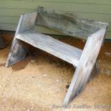 Homemade wooden bench is 48