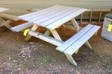 Picnic table for 4, is made from composite decking is 48