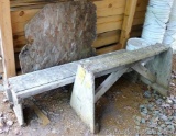Rustic bench and saw horse - you won't feel bad if you nick this one with your saw.