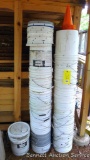 Two 5' stacks of plastic pails for your jobsite or garden. Plus some cute little marking cones.