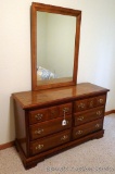 Bassett Furniture six drawer dresser with mirror. Bottom portion measures 50