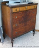Lovely antique dresser with four dovetailed drawers, matches headboard in lot 827 and 830. Measures