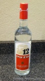 No shipping. Sealed 750 ml bottle of 12 Ouzo, Traditional Greek Spirit.