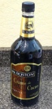 No shipping. One liter bottle of Mr. Boston Creme de Cacao liqueur.