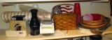 Kitchen scale; KitchenAid chopper; mandolin; picnic serving basket; foil pans, plastic cups, etc.
