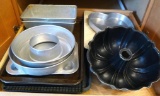 Baking pans including sheet pans, Bundt pan, cake pans, cooling rack, bread pans, etc.