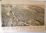 Reprint of an 1891 Wausau, Wisconsin map 'Looking North'. Measures 16-1/2