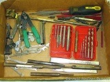 Drill bits, easy outs, set of small files, ignition wrenches, Craftsman spark plug gap tool,