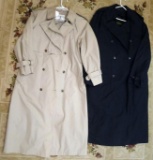 One ladies and one men's trench coat. Both are in very good condition. Ladies seems like a size L;