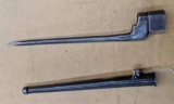 British spike bayonet with scabbard fits the Enfield rifle in lot 1236 and others.