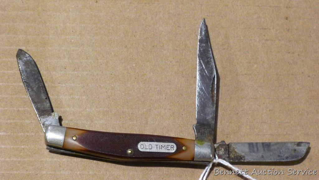 2 Vintage Pocket Knives Old Timer schrade U.S.A 340T And Ulster