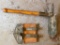 Folding shovel with leather case is about 26