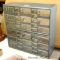 Two storage cabinets with drawers. Each unit is 19