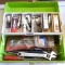 Small tackle box with metric open end wrenches, 8