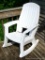 Sturdy weatherproof resin rocking chair is in good shape.