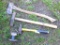 Ax, splitting wedge and a small sledge hammer. Longest is 27