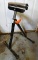 Adjustable Wolfcraft roller stand holds up to 250 lbs and extends to about 44