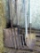 Spade shovel, rock rake, garden fork, more. Tallest is about 67