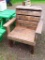 Sturdy wooden chair matches lots 298, 291, and 389. Measures about 31