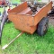 All steel firewood trailer with dump box is 4' x 4' x 2-1/2'. Big tires don't get stuck in the