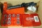 Lee 100 grain reloading scale, reads by 1/10th grain; Lee shell holder set, missing size 2.