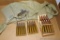 Full 70 round bandolier 7.9mm cartridges on stripper clips head stamped 1947, plus 15 rounds head