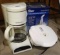 Hamilton Beach 12 cup coffeemaker, George Foreman indoor grilling machine - lights turn on. Oster
