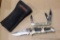 Frost USA folding knife, Steel Warrior pocket knife, and a Kershaw case. Frost knife is 8-1/4