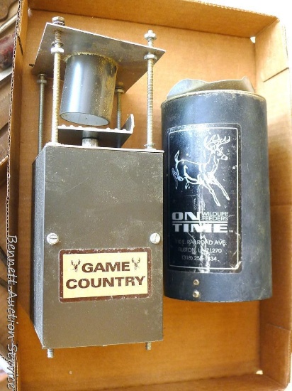 On Time Wildlife timer and Game Country grain distributor is about 10".