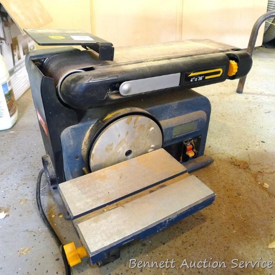 Ryobi belt/disc sander model BD4600 with operator's manual. Runs.