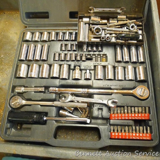 Performance Tool set with 3/8" & 1/2" drive ratchets, 1/4", 3/8" & 1/2" drive SAE & metric sockets,