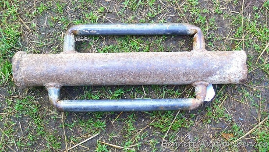 Fence post pounder is 24-1/2" long, hole is 3-1/2" wide.