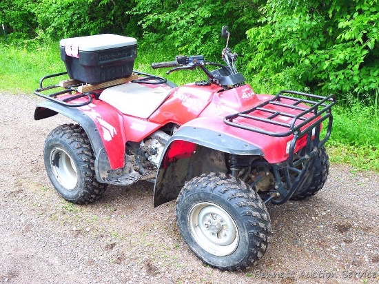 Honda Fourtrax 300 4x4 ATV starts, runs and drives well. Tires have good tread and minor checking.