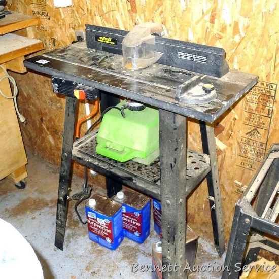 Skil model 548 router mounted in a Wolfcraft 640 router station table. Router whines when started