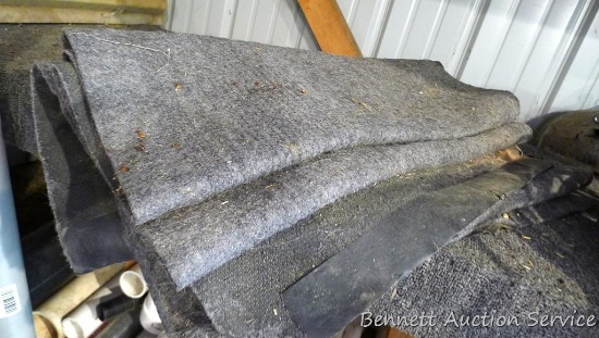 2 carpet runners, no holes noted. They are about 78" long and 26" wide. Some edges are a little