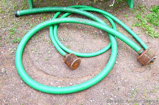 2" and 1-1/2" suction hoses with strainer guards.