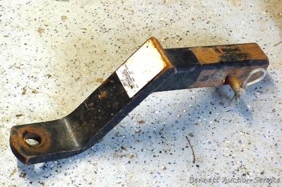 Hitch has a 2" end opening and tag is marked 5000 lbs and 500 lbs. Measures about 16" with an 8"