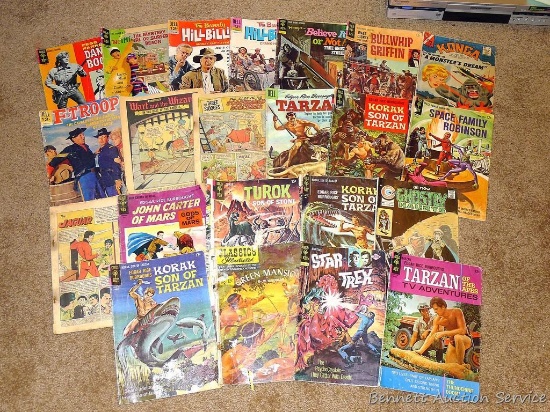 Vintage comic books includes F-Troop, Star Trek, Tarzan, Beverly Hillbillies, 3 Stooges, Daniel