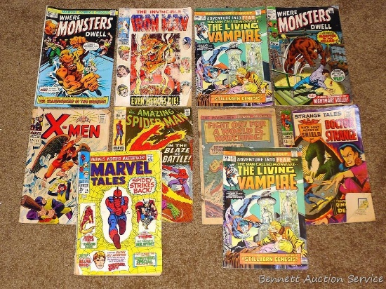 Marvel Comics include The X-Men, The Amazing Spiderman, The Invincible Iron Man, Doctor Strange.