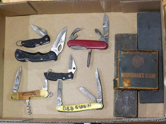 Ka-Bar, Inox, and other pocket knives. Sharpening stones up to 7".