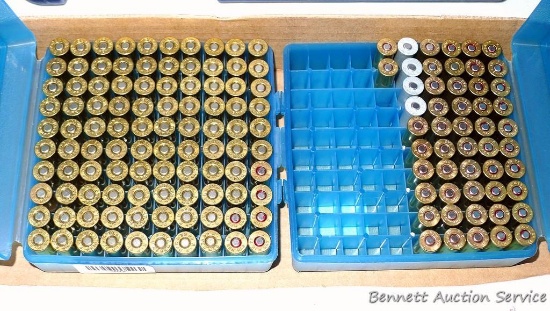 152 rounds .44 Magnum hollow point and flat point cartridges, plus two cartridge boxes.