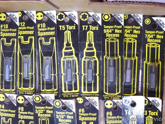 Do It Best and other NIP drill bits include spanner, hex recess, and Torx. All black packaged bits