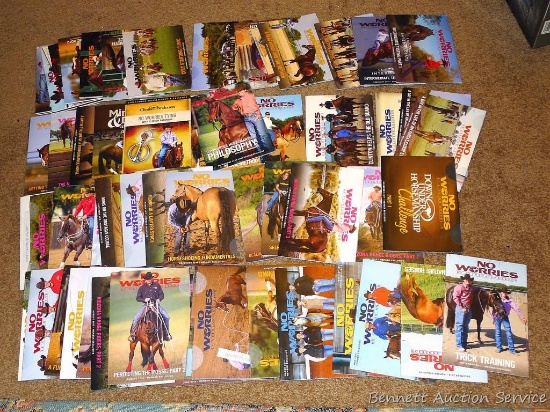 Large series of DVDs 'No Worries' by Clinton Anderson on horse training and horsemanship.
