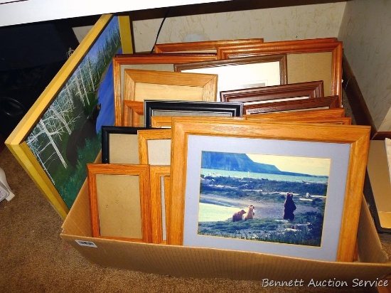 Nice variety of wooden picture frames up to 18" x 22".