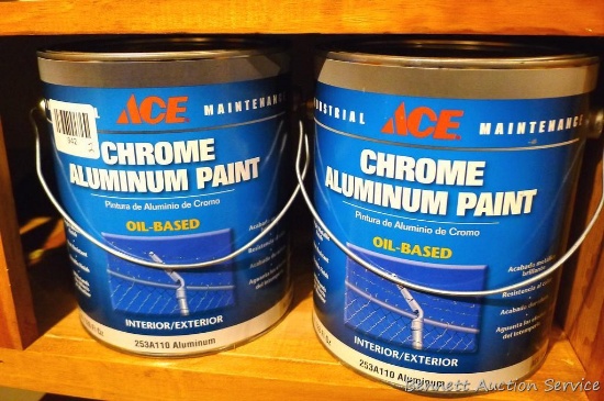 No shipping. Two gallons of Ace brand Chrome Aluminum oil based paint. Neither appears to have been