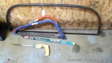Ace, Great Neck, and other bow saws. Extra blades included. Larger saw is 41