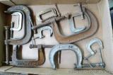 Variety of C-clamps, largest is 4