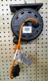 Hanging extension cord reel is about 7